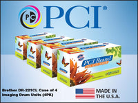 PCI Brand Brother DR221CL4PK 4 Pack B,M,C,Y Drum Units 15K Yield